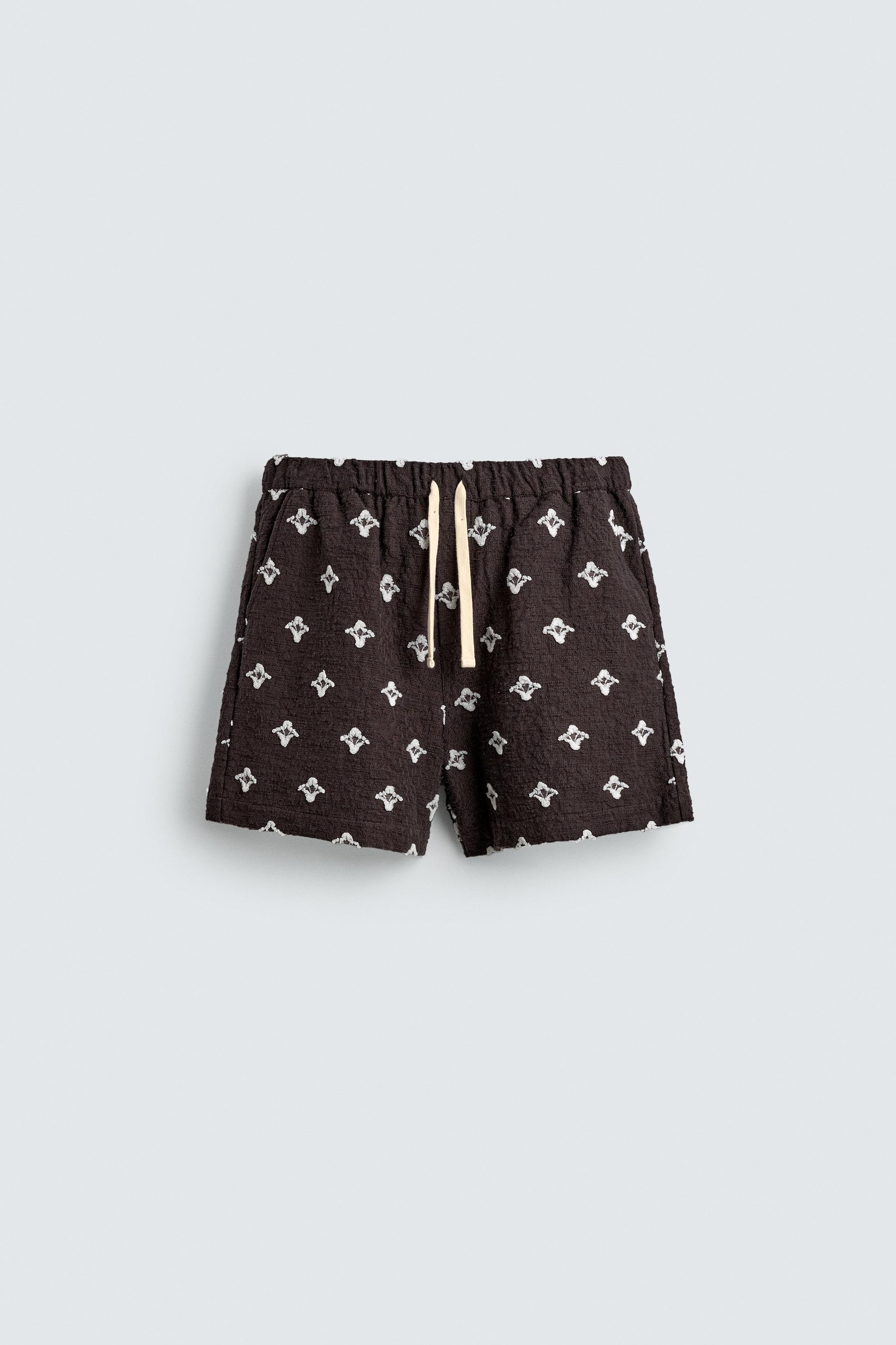 RELAXED FIT TEXTURED JACQUARD SHORTS